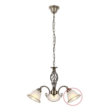 Globo - Verre de rechange pour lustre ODIN E27, blanc, Ø 16 cm