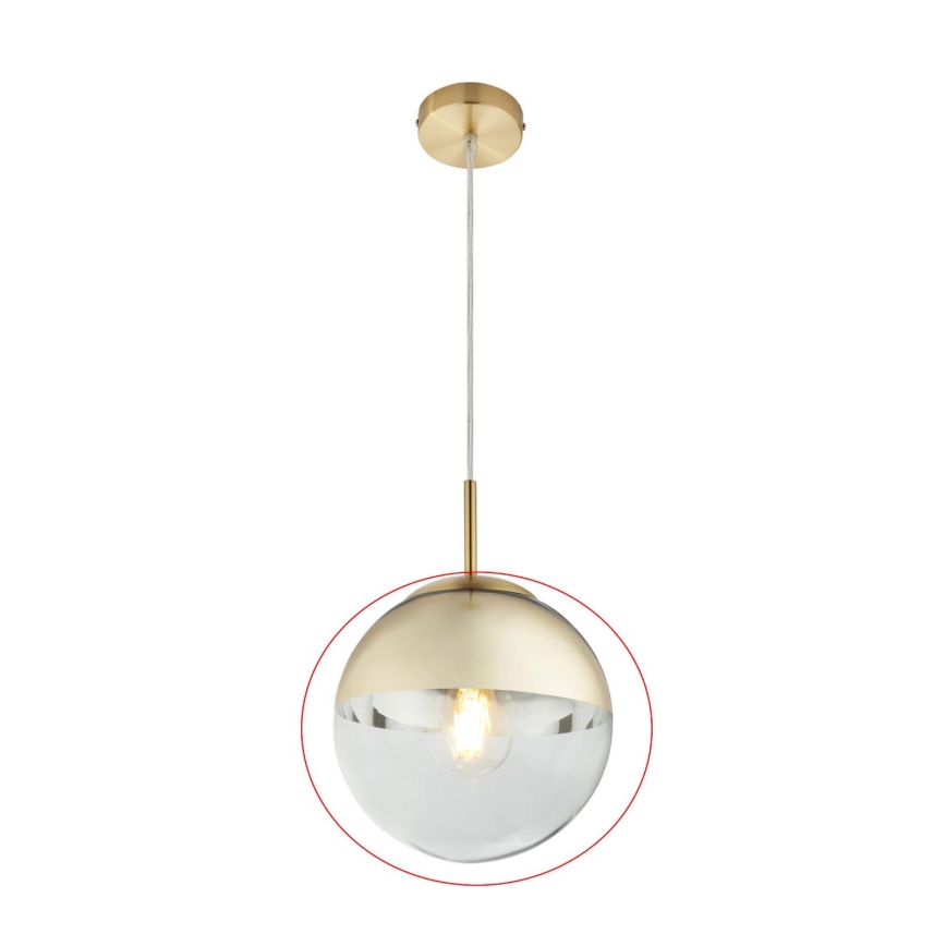 Globo - Vetro di ricambio per lampadario VARUS E27, color oro, diametro 20 cm