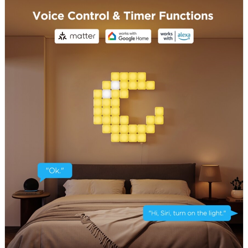 Govee - 10x mini panneau RGBIC intelligent Wi-Fi