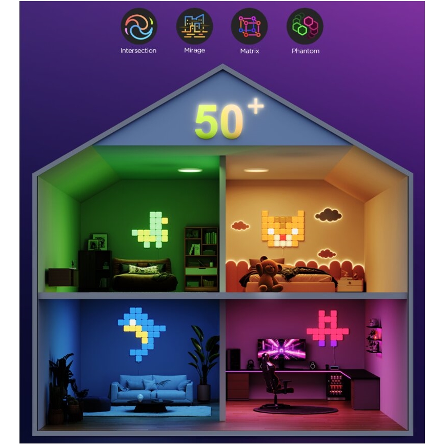 Govee - 10x Pannello mini RGBIC intelligente Wi-Fi