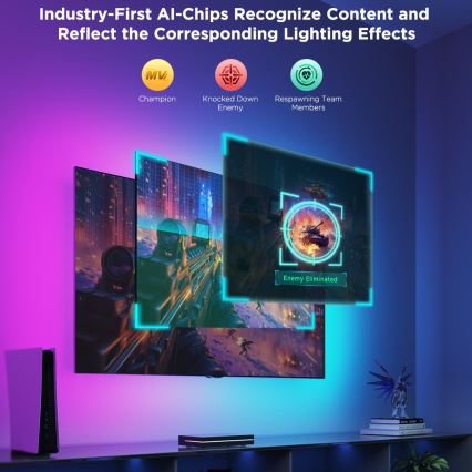 Govee - AI Sync Box 2 pour Smart TV — rétroéclairage RGBICW immersif 55-65 Wi-Fi