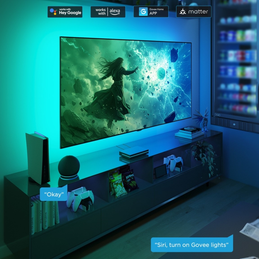 Govee - AI Sync Box 2 Smart-TV RGBICW Hintergrundbeleuchtung 55-65 Wi-Fi