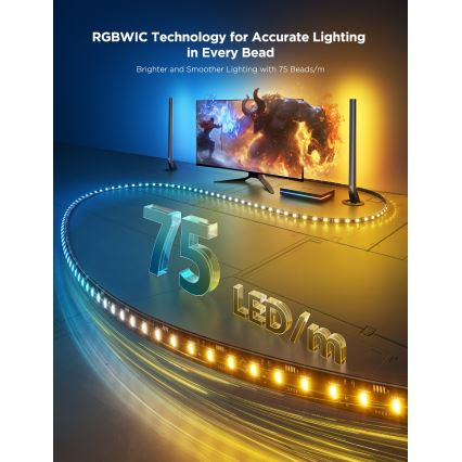 Govee - AI Sync Box Kit 2 Kit intelligent d'éclairage PC 27-34 + panneaux LED Wi-Fi