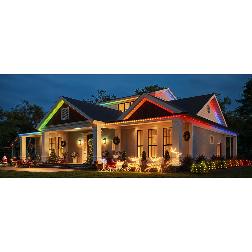 Govee - Catena natalizia a LED RGBICW per esterni 2700-6500K 20m Wi-Fi Matter IP66