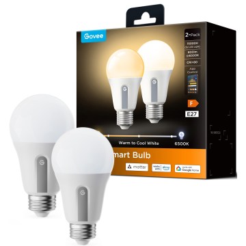 Govee - Confezione da 2 lampadine LED dimmerabili Smart MATTER A60 E27/9W/230V 2700-6500K Wi-Fi