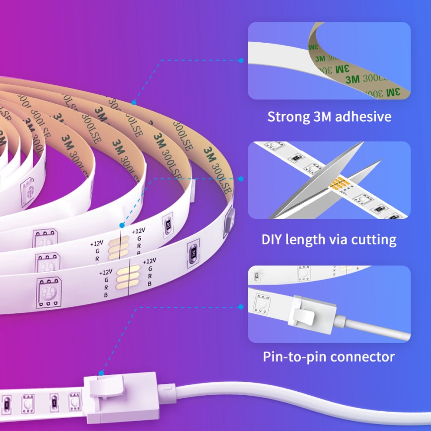 Govee - dimmbarer LED-RGB-Streifen SMART LED/36W/24V 10 m Wi-Fi