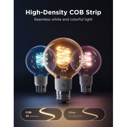 Govee - LED RGBWW dimmbare Glühbirne Smart MATTER G80 E27/5W/230V 2700-6500K Wi-Fi