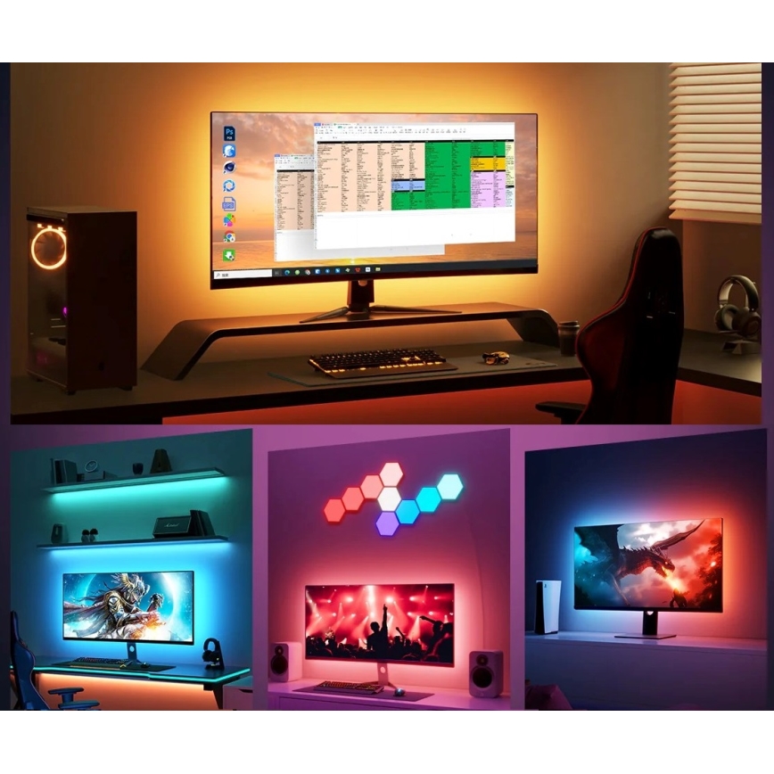 Govee - Dreamview G1 Smart LED RGBIC monitor illuminazione 27-34" Wi-Fi