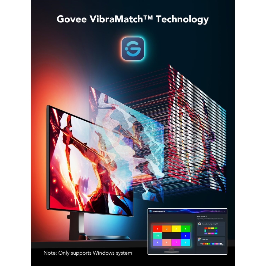 Govee - Dreamview G1 Smart LED RGBIC monitor illuminazione 27-34" Wi-Fi
