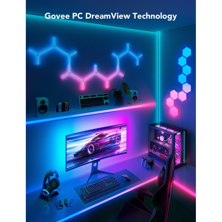 Govee - Dreamview G1 Smart LED RGBIC monitor illuminazione 27-34" Wi-Fi
