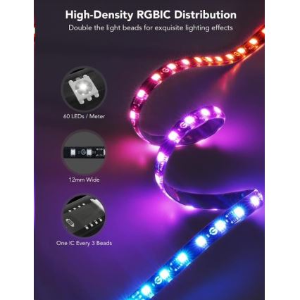 Govee - DreamView T2 DUAL TV 55-65 SMART LED retroilluminazione RGBIC Wi-Fi + telecomando