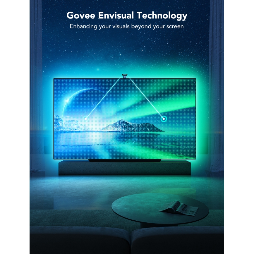 Govee - DreamView T2 DUAL TV 75-85 Rétroéclairage LED intelligent RGBIC Wi-Fi + télécommande