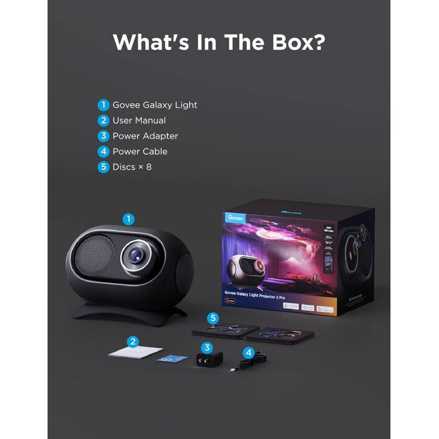 Govee - Galaxy Light Projector 2 Pro Matter con altoparlante Wi-Fi