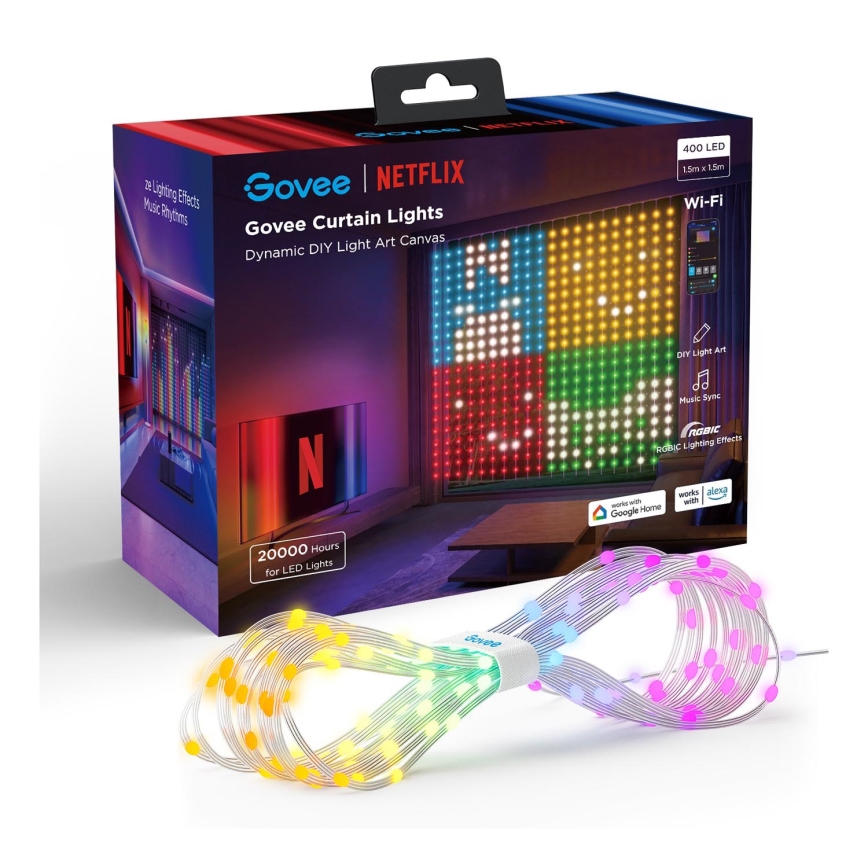 Govee - Guirlande décorative d'extérieur RGB à intensité variable LED/15W/230V IP65 Wi-Fi