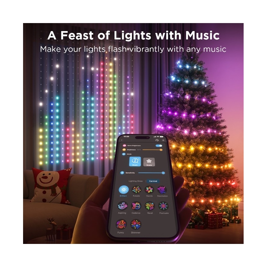Govee - Guirlande décorative d'extérieur RGB à intensité variable LED/15W/230V IP65 Wi-Fi