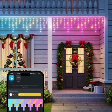 Govee - Guirlande extérieure LED RGBIC Smart glaçons 10m Wi-Fi Matter IP65