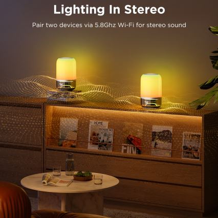 Govee - Lampada da scrivania dimmerabile LED RGBW con altoparlante integrato LED/36W/12V Wi-Fi
