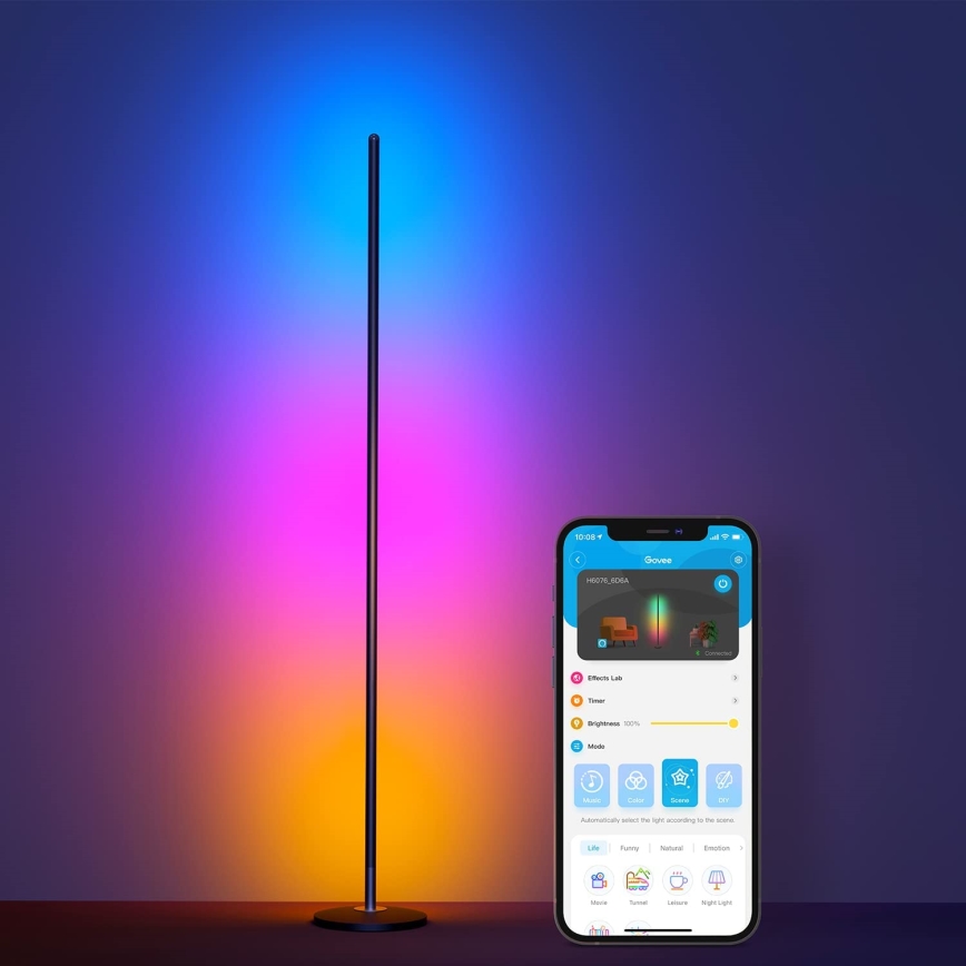 Govee - Lampada da terra dimmerabile LED RGBW LITE MATTER LED/24W/230V Wi-Fi 36 cm