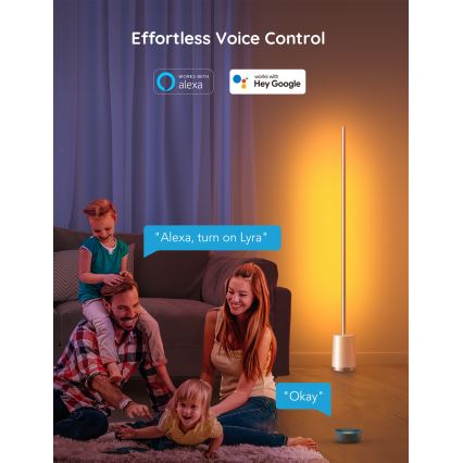 Govee - Lampada da terra dimmerabile a LED Lyra Smart RGBICWW 2200-6500K Wi-Fi + telecomando