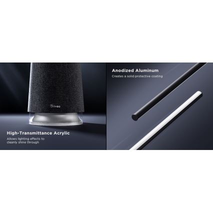 Govee - Lampadaire à intensité variable avec haut-parleur Pro RGBICWW 2200-6500K Wi-Fi + télécommande