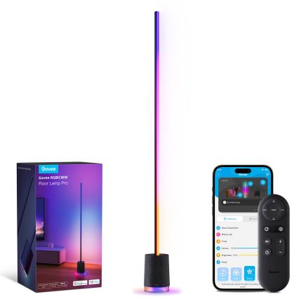 Govee - Lampadaire à intensité variable avec haut-parleur Pro RGBICWW 2200-6500K Wi-Fi + télécommande