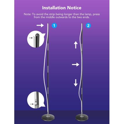 Govee - Lampadaire LED RGBW dimmable LITE MATTER LED/24W/230V Wi‑Fi 36 cm
