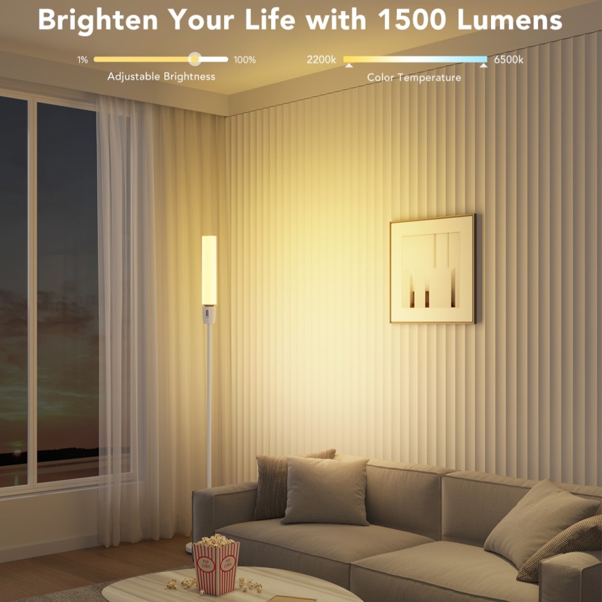 Govee - Lampadaire LED à intensité variable CYLINDER SMART RGBICWW 2200-6500K