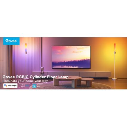 Govee - Lampadaire LED à intensité variable CYLINDER SMART RGBICWW 2200-6500K