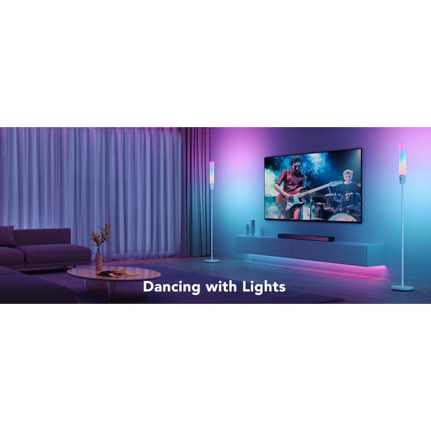 Govee - Lampadaire LED à intensité variable CYLINDER SMART RGBICWW 2200-6500K