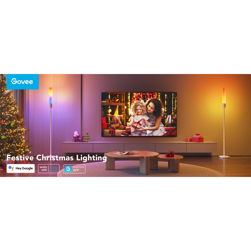 Govee - Lampadaire LED à intensité variable CYLINDER SMART RGBICWW 2200-6500K