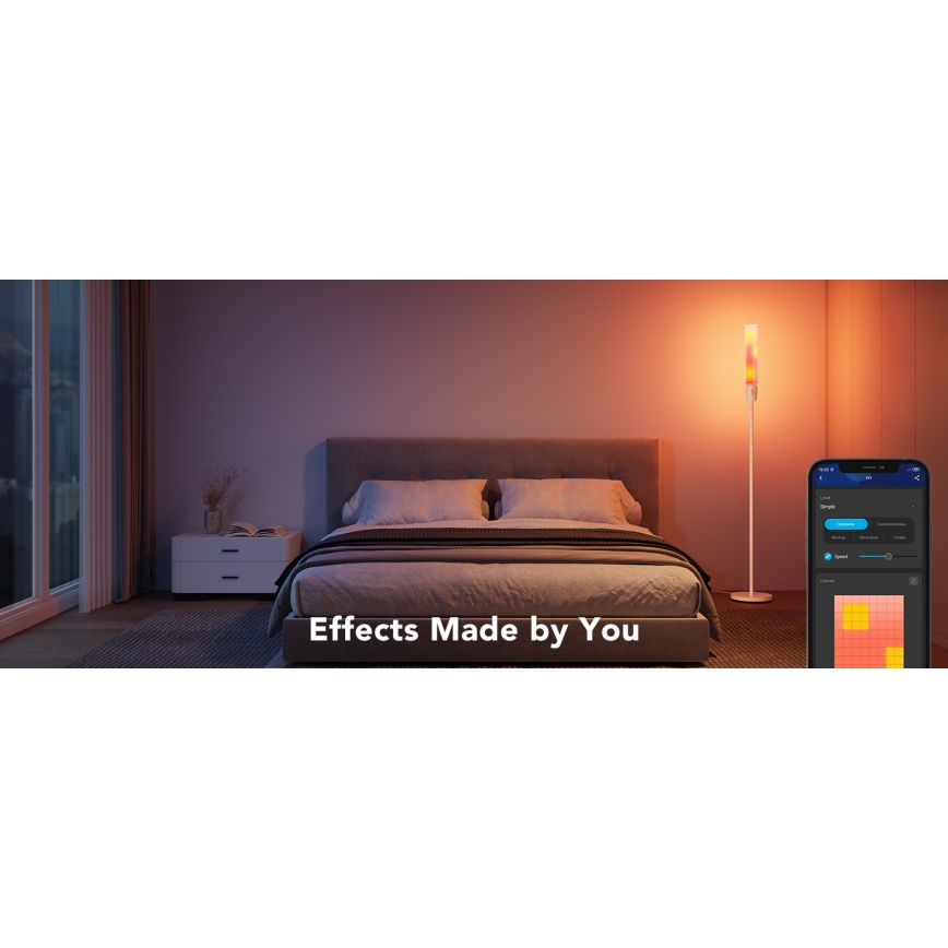 Govee - Lampadaire LED à intensité variable CYLINDER SMART RGBICWW 2200-6500K