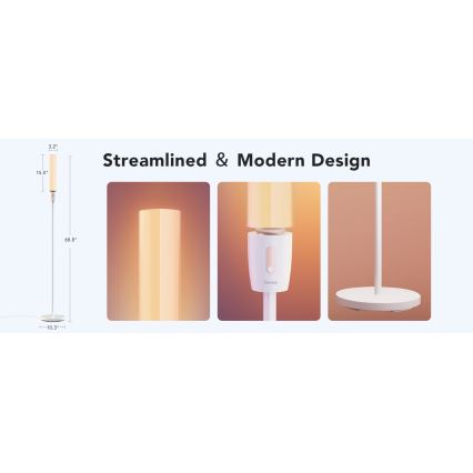 Govee - Lampadaire LED à intensité variable CYLINDER SMART RGBICWW 2200-6500K