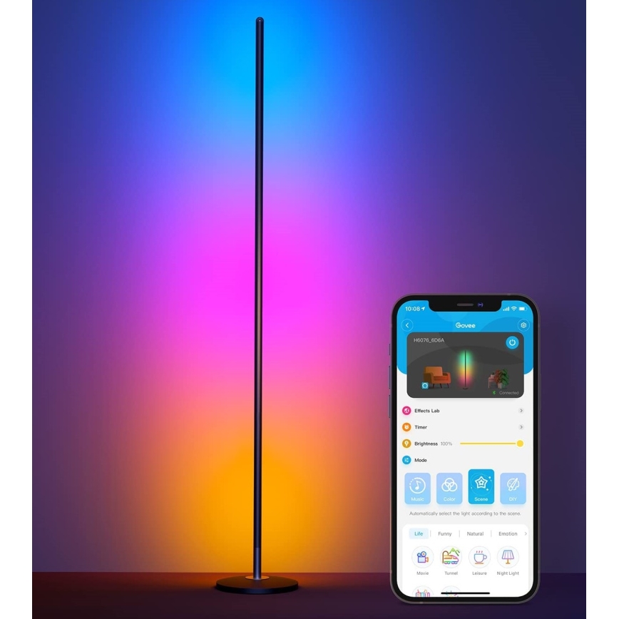Govee - Lampadaire RGBICW Smart Coin Wi-Fi