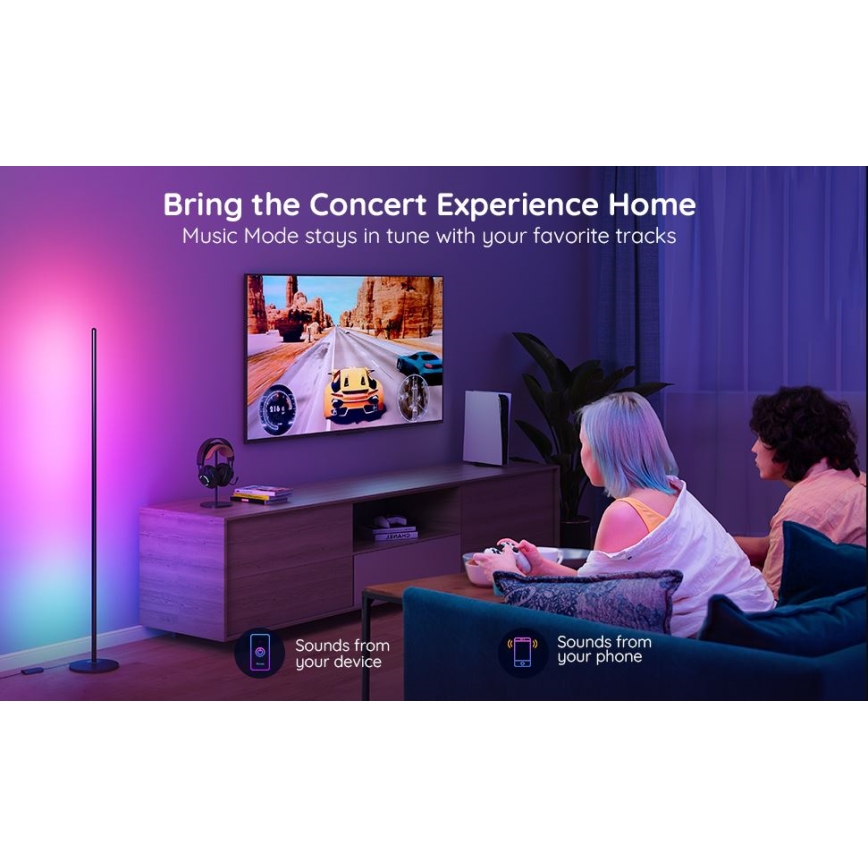 Govee - Lampadaire RGBICW Smart Coin Wi-Fi