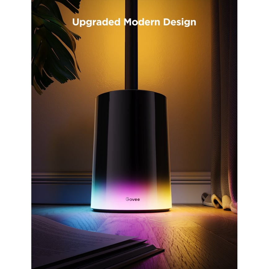 Govee - Lampadaire à intensité variable Smart MATTER LED RGBICWW 2200-6500K Wi-Fi + télécommande