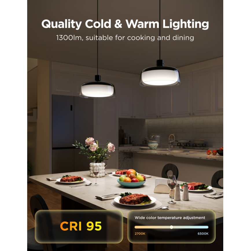 Govee - Lampadario sospeso LED RGBICWW dimmerabile su cavo LED/21W/230V compatibile Matter, Wi-Fi
