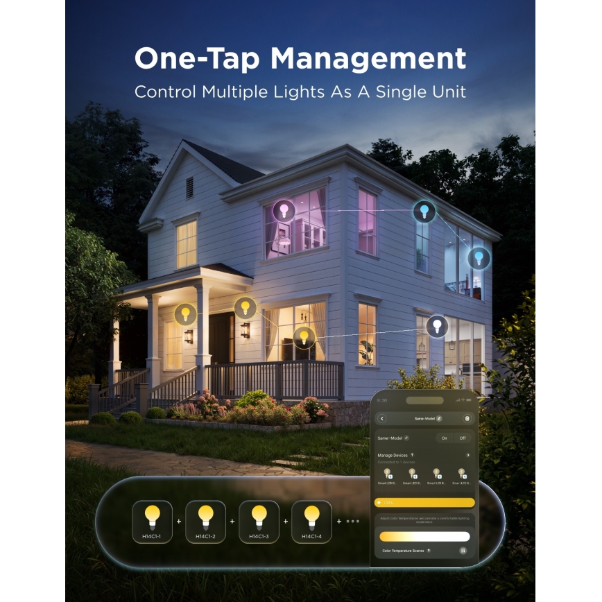 Govee - Lampadina LED RGBWW dimmerabile Smart MATTER G80 E27/5W/230V 2700-6500K Wi-Fi