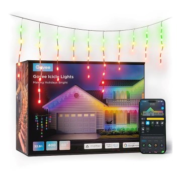Govee - LED RGBIC Catena da esterno Smart ghiaccioli 10m Wi-Fi Matter IP65