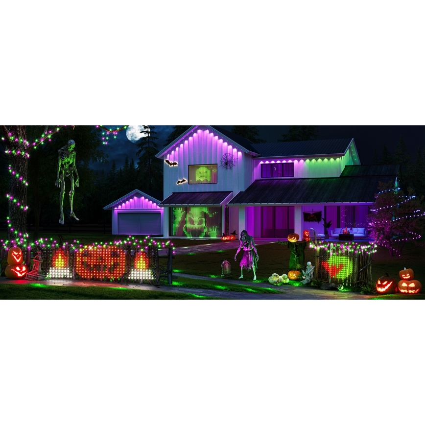 Govee - LED RGBIC Filet d'éclairage extérieur 143x85cm Wi-Fi Matter IP65