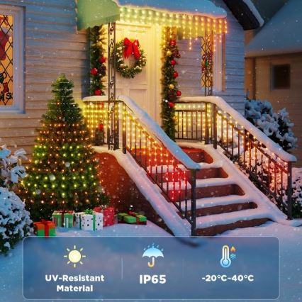 Govee - LED-RGBIC-Lichterkette für den Außenbereich Smart Eiszapfen 10m Wi-Fi Matter IP65