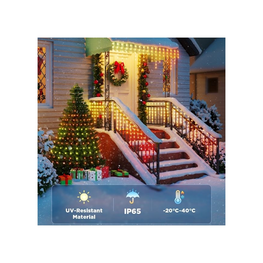Govee - LED-RGBIC-Lichterkette für den Außenbereich Smart Eiszapfen 10m Wi-Fi Matter IP65
