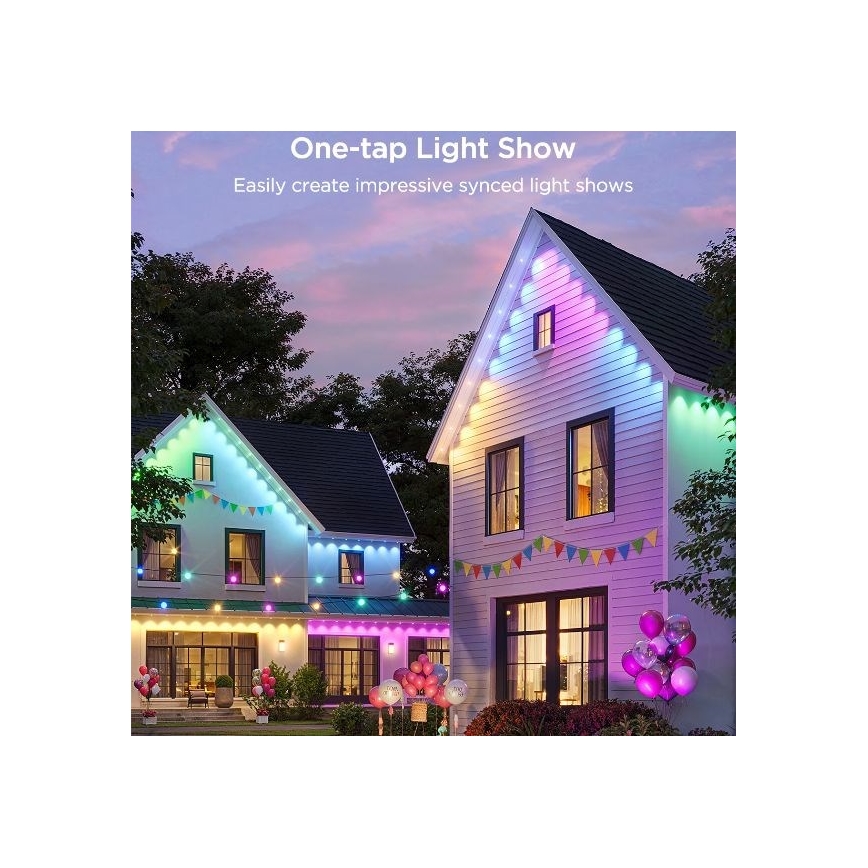 Govee - LED RGBIC Lichterkette mit Downlights 30m Wi-Fi Matter IP67