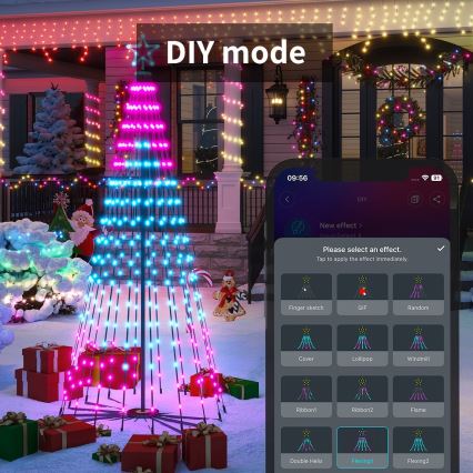 Govee - Sapin de Noël LED RGBIC avec étoile au sommet LED/15W/230V IP65 1,8m Matter Wi-Fi