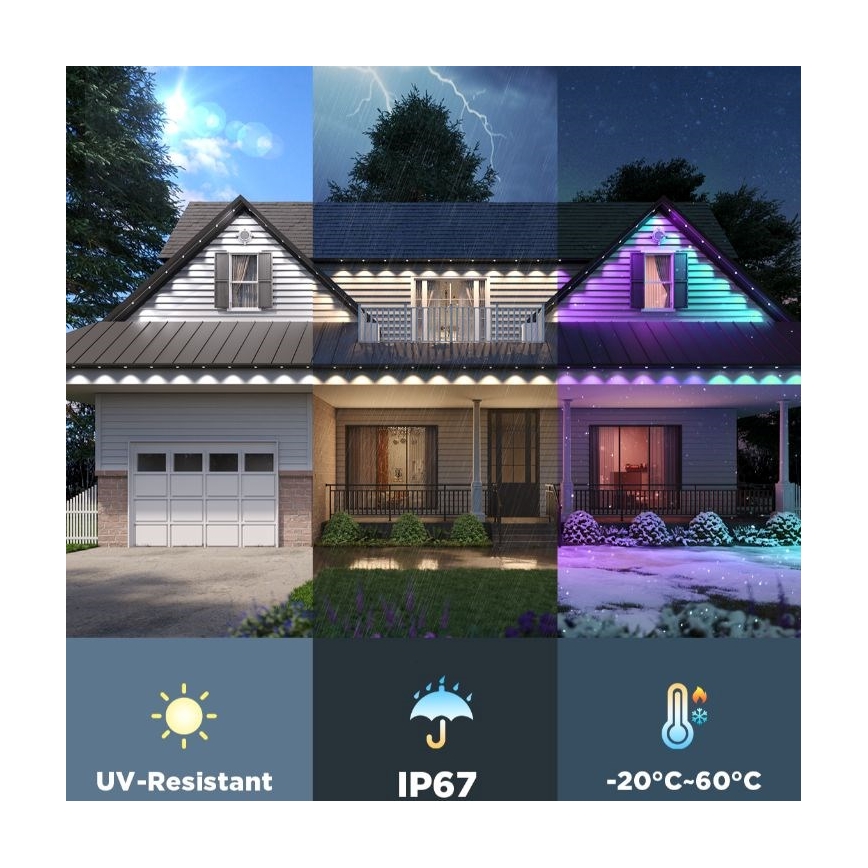 Govee - LED RGBIC String-Downlights 30m Wi-Fi Matter IP67