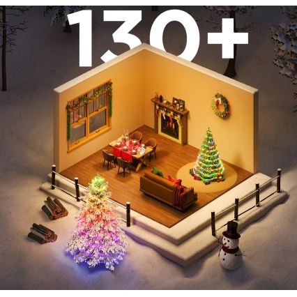 Govee - LED RGBICW Catena luminosa natalizia per esterni 2700-6500K 20m Wi-Fi Matter IP65