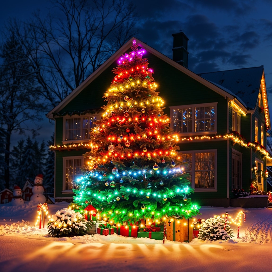 Govee - LED RGBICW guirlande lumineuse de Noël extérieure 2700-6500K 20m Wi-Fi Matter IP65