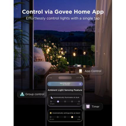 Govee - LED RGBICW Solar-Lichterkette 8xLED/6W/5V Wi-Fi Matter IP67