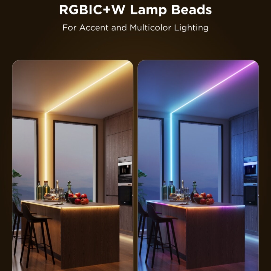Govee - LED RGBICW Striscia dimmerabile COB 3780 diodi 3m Wi-Fi Matter