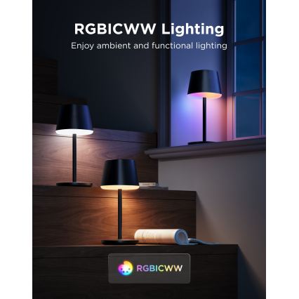 Govee - LED RGBICWW Lampada da tavolo dimmerabile CLASSIC MATTER LED/10W/5V 4800mAh Wi-Fi