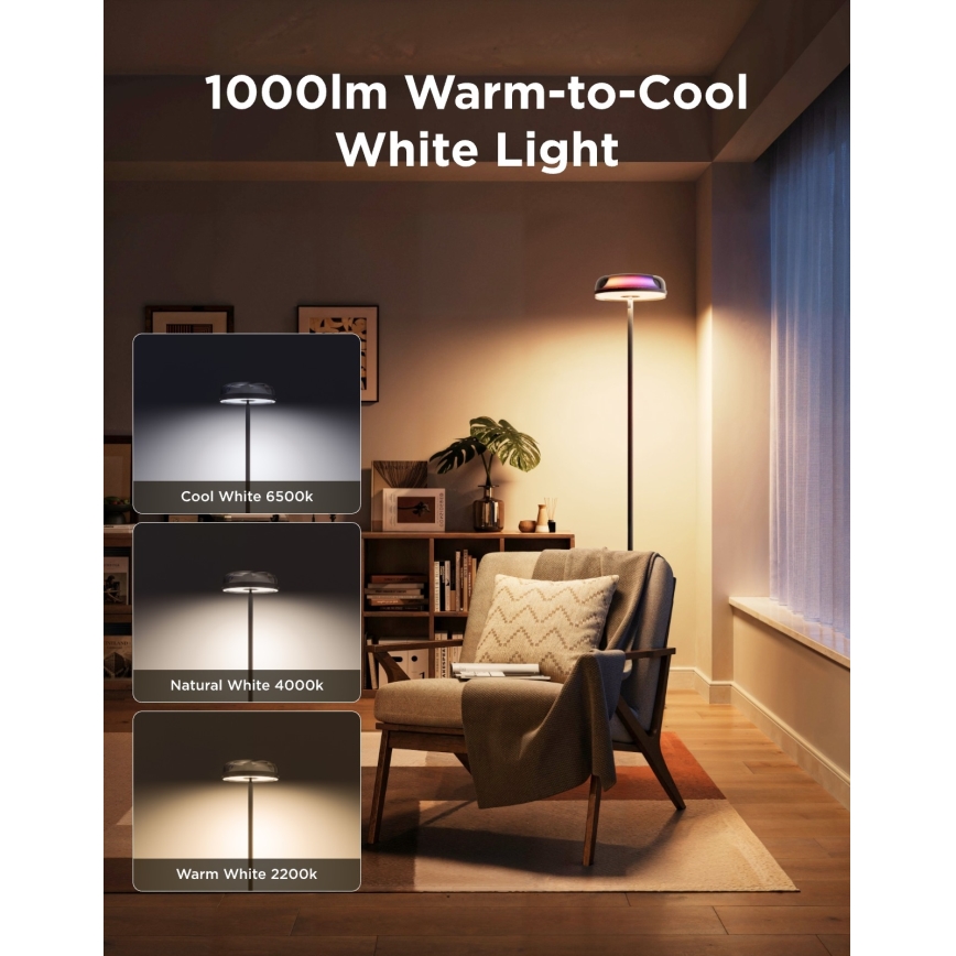 Govee - LED RGBICWW Lampadaire dimmable UPLIGHTER MATTER LED/24W/230V Wi-Fi